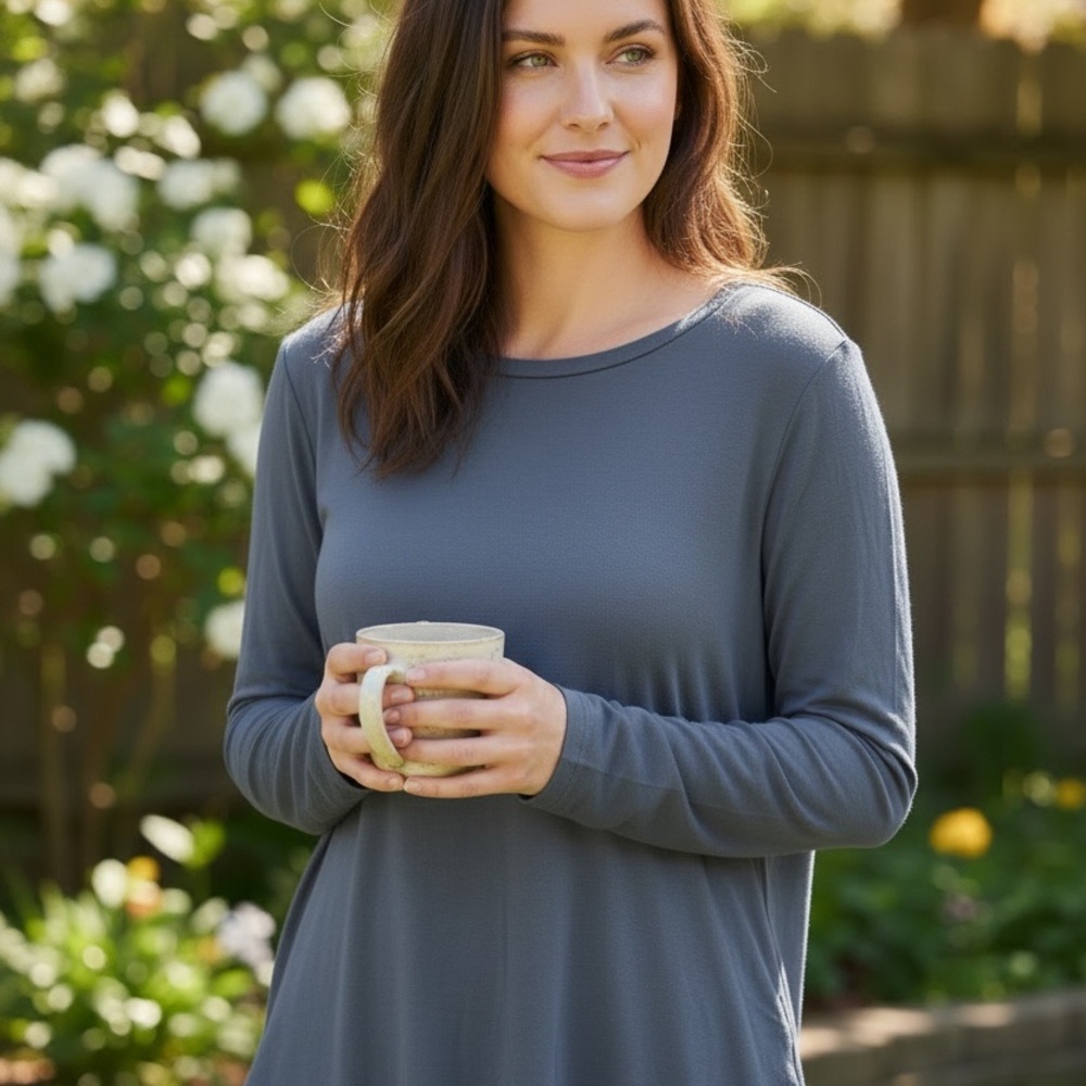 Old Navy Women's Long-Sleeve Crewneck Top - Gray